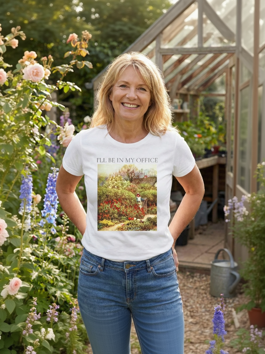 I'll Be In My Office' Victorian Garden Women's Tee